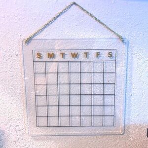 Acrylic Wall Calender - Works with Dry Erase Markers!